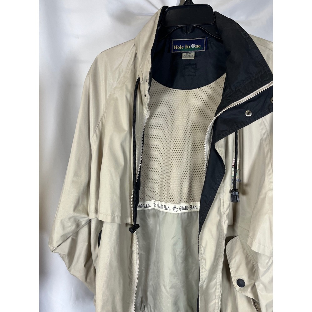 Hole In One Grand Slam MensGolf Jacket Tan World Golf Village Windbreaker Medium - Picture 9 of 9
